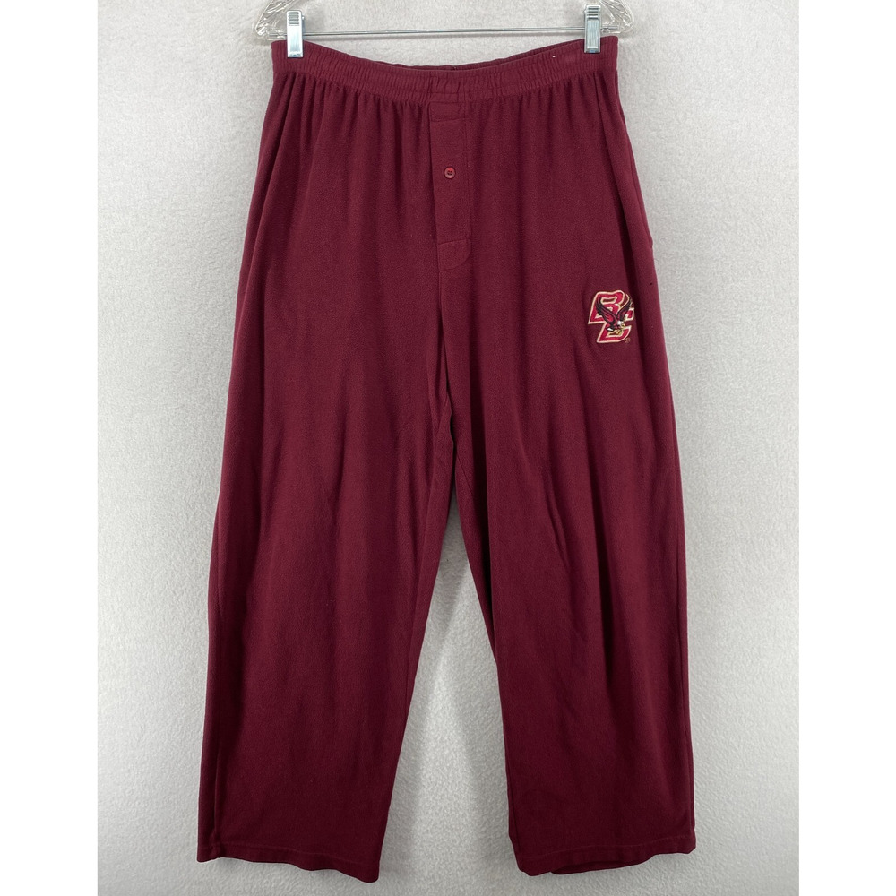 BOSTON COLLEGE Shirt Mens M EAGLES Chestnut Hill MA Fleece Lounge Pajama Maroon